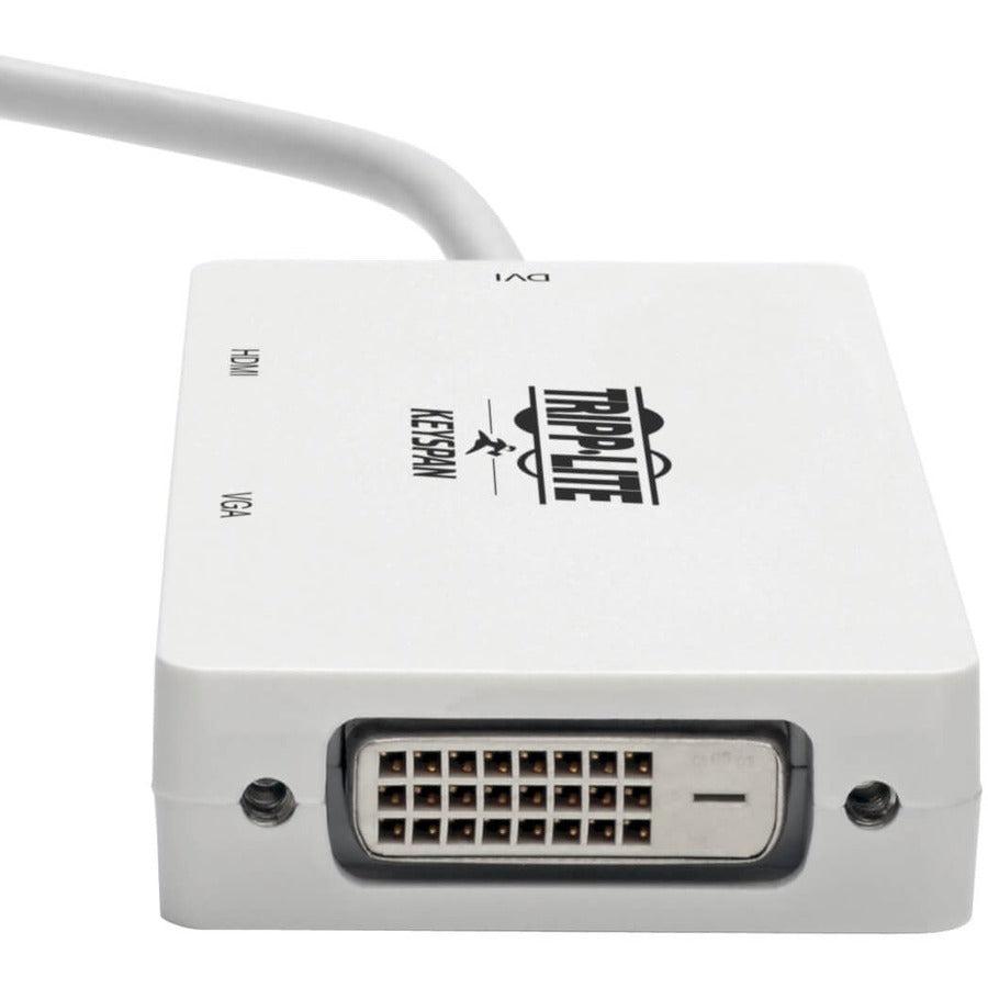 Tripp Lite P137-06N-Hdvw Keyspan Mini Displayport To Vga/Dvi/Hdmi All-In-One Video Converter Adapter, White, 6-In. (15.24 Cm)