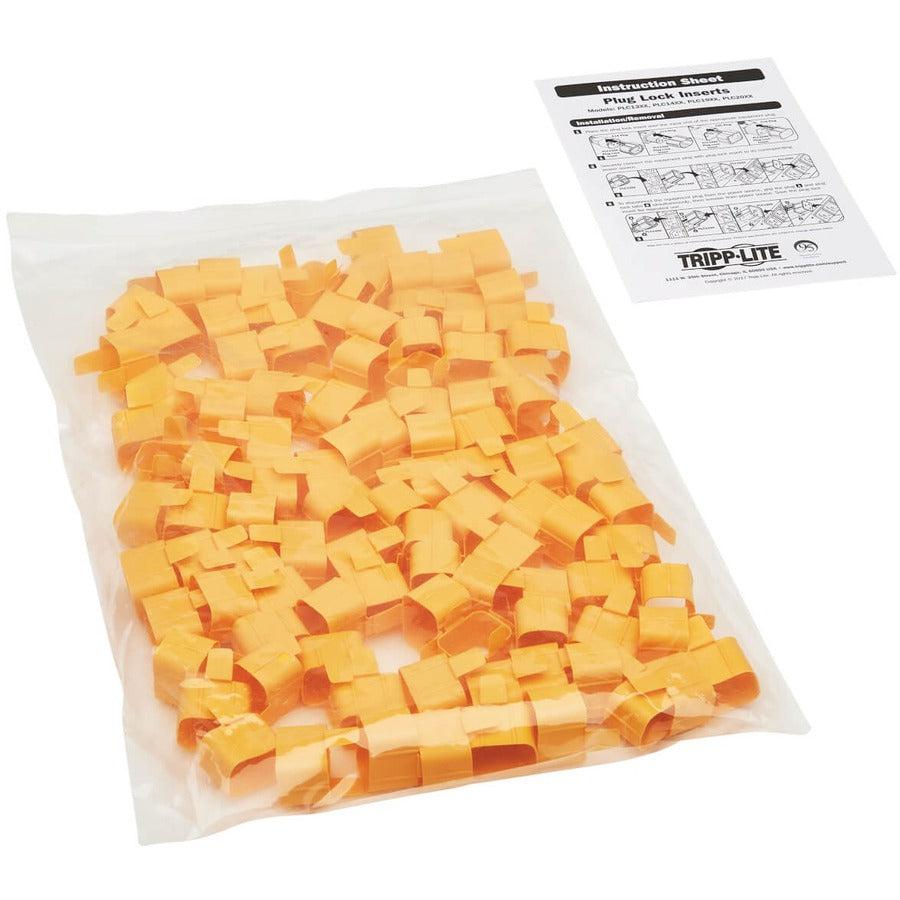 Tripp Lite Plc20Yw Plug-Lock Inserts, C19 Power Cord To C20 Outlet, Yellow, 100 Pack