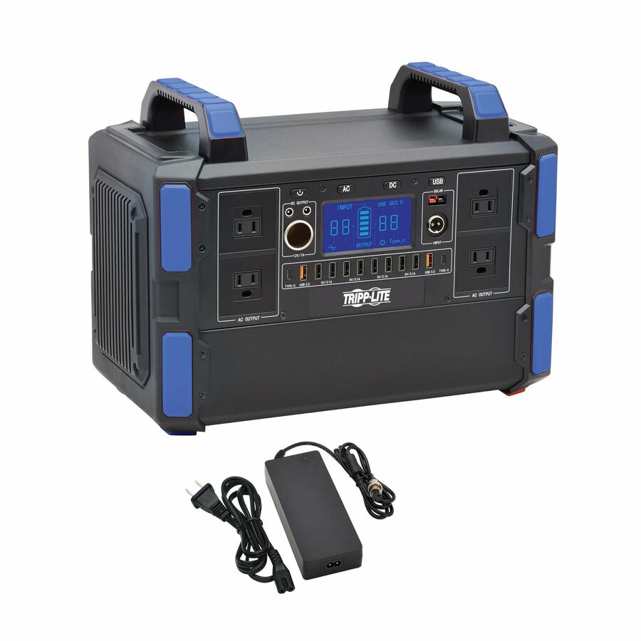 Tripp Lite Portable Power Station 1000W Lithium-Ion (LFP) AC DC USB-A USB-C QC 3.0 - For