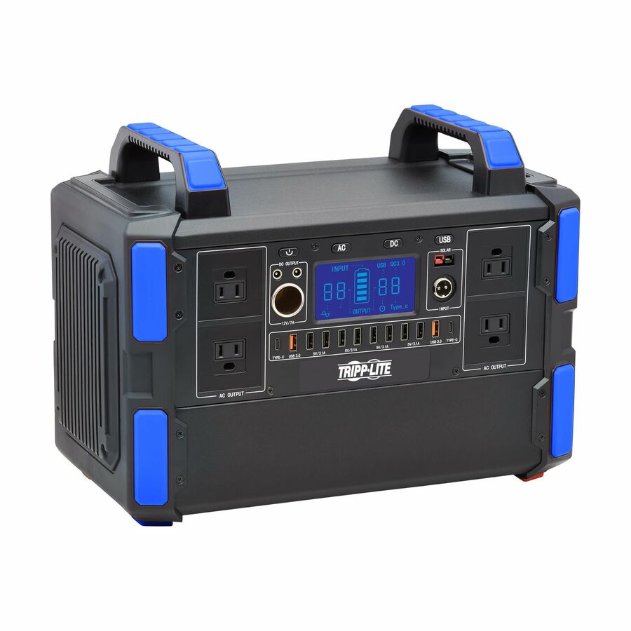 Tripp Lite Portable Power Station 1000W Lithium-Ion (LFP) AC DC USB-A USB-C QC 3.0 - For