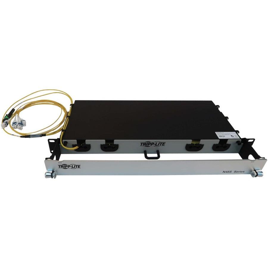 Tripp Lite Preloaded Fiber Panel, 1U - 2X (12F Mtp/Mpo-Apc To 4X Lc Duplex F/M) 8F Trunk Cables, Os2 Singlemode, 20 M (65.6 Ft.)
