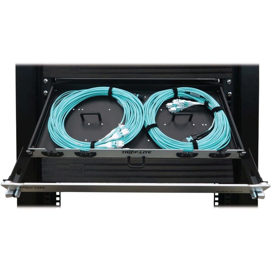 Tripp Lite Preloaded Fiber Panel, 1U - 2X (12F Mtp/Mpo-Pc To 4X Lc Duplex F/M) 8F Trunk Cables, Om4 Multimode, 20 M (65.6 Ft.)
