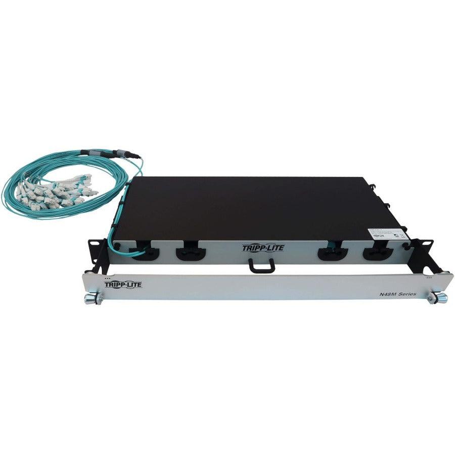 Tripp Lite Preloaded Fiber Panel, 1U - 2X (12X Lc/Lc Duplex M/M) 24F Trunk Cables, Om4 Multimode, 10 M (32.8 Ft.)