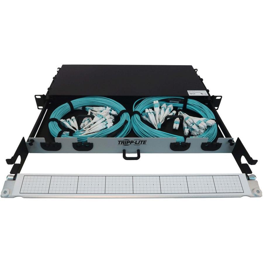 Tripp Lite Preloaded Fiber Panel, 1U - 2X (12X Lc/Lc Duplex M/M) 24F Trunk Cables, Om4 Multimode, 10 M (32.8 Ft.)