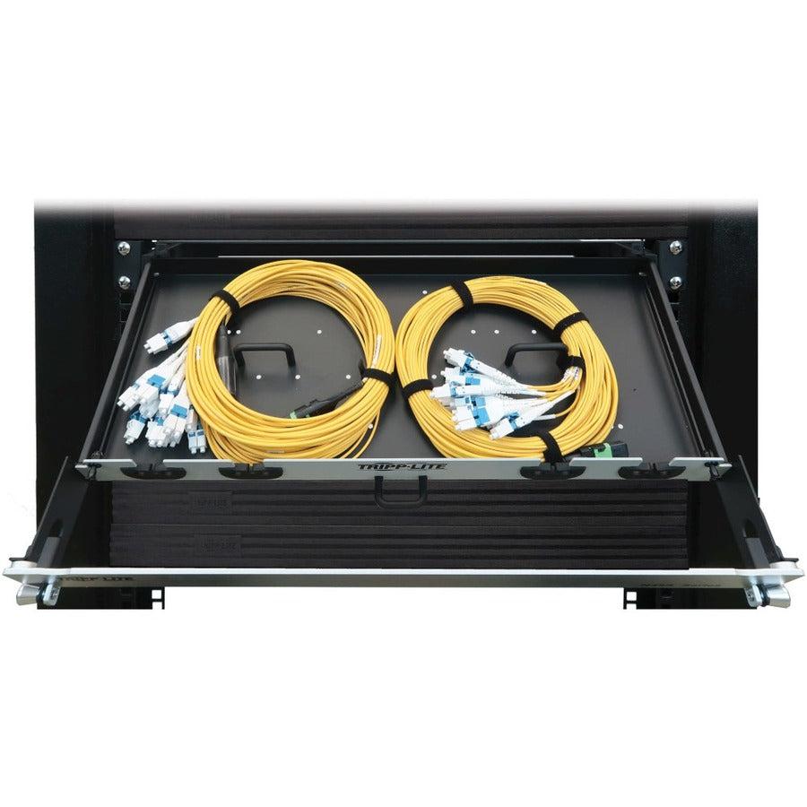 Tripp Lite Preloaded Fiber Panel, 1U - 2X (24F Mtp/Mpo-Apc To 12X Lc Duplex F/M) 24F Trunk Cables, Os2 Singlemode, 10 M (32.8 Ft.)