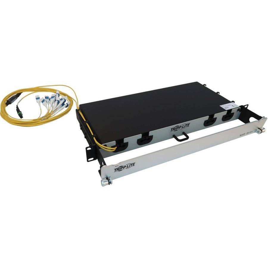 Tripp Lite Preloaded Fiber Panel, 1U - 2X (24F Mtp/Mpo-Apc To 12X Lc Duplex F/M) 24F Trunk Cables, Os2 Singlemode, 10 M (32.8 Ft.)