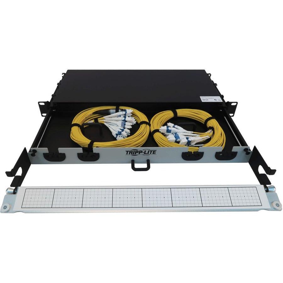 Tripp Lite Preloaded Fiber Panel, 1U - 2X (24F Mtp/Mpo-Apc To 12X Lc Duplex F/M) 24F Trunk Cables, Os2 Singlemode, 10 M (32.8 Ft.)