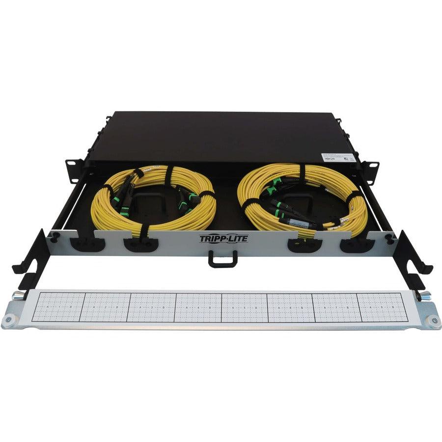 Tripp Lite Preloaded Fiber Panel, 1U - 2X (3X8F Mtp/Mpo-Apc F/F) 24F Trunk Cables, Os2 Singlemode, 20 M (65.6 Ft.)