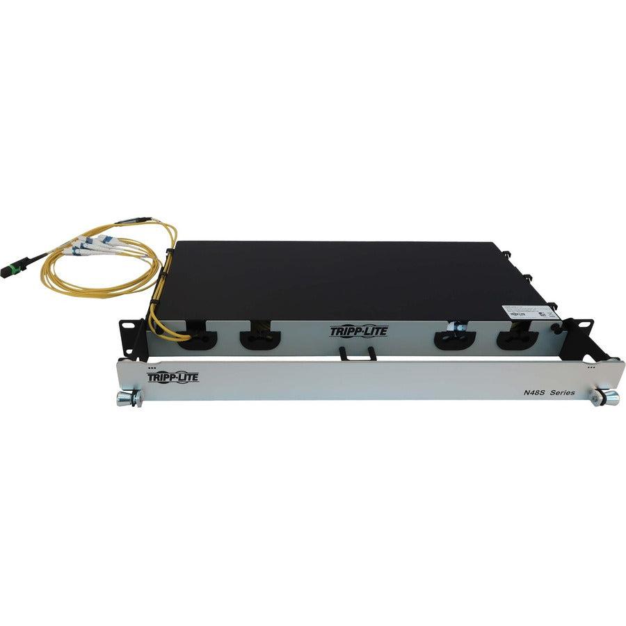 Tripp Lite Preloaded Fiber Panel, 1U - 4X (12F Mtp/Mpo-Apc To 4X Lc Duplex F/M) 8F Trunk Cables, Os2 Singlemode, 10 M (32.8 Ft.)