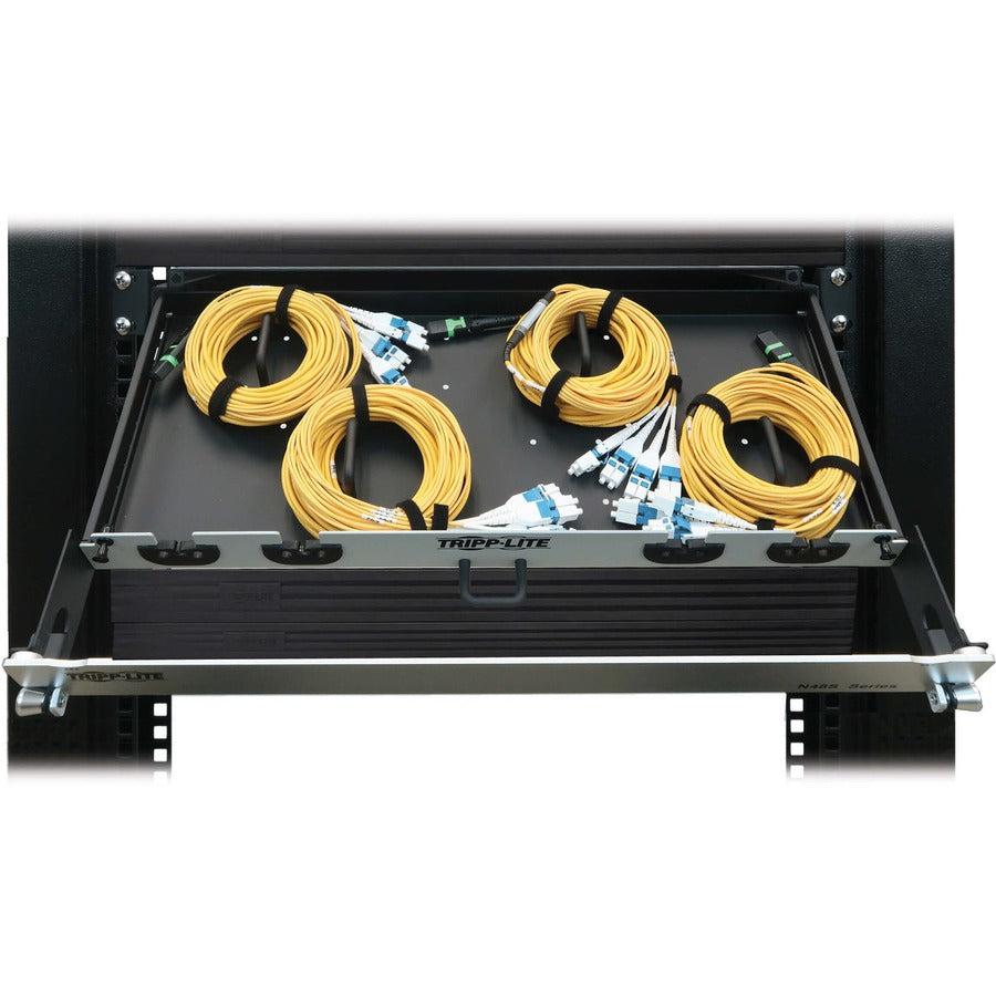 Tripp Lite Preloaded Fiber Panel, 1U - 4X (12F Mtp/Mpo-Apc To 4X Lc Duplex F/M) 8F Trunk Cables, Os2 Singlemode, 10 M (32.8 Ft.)