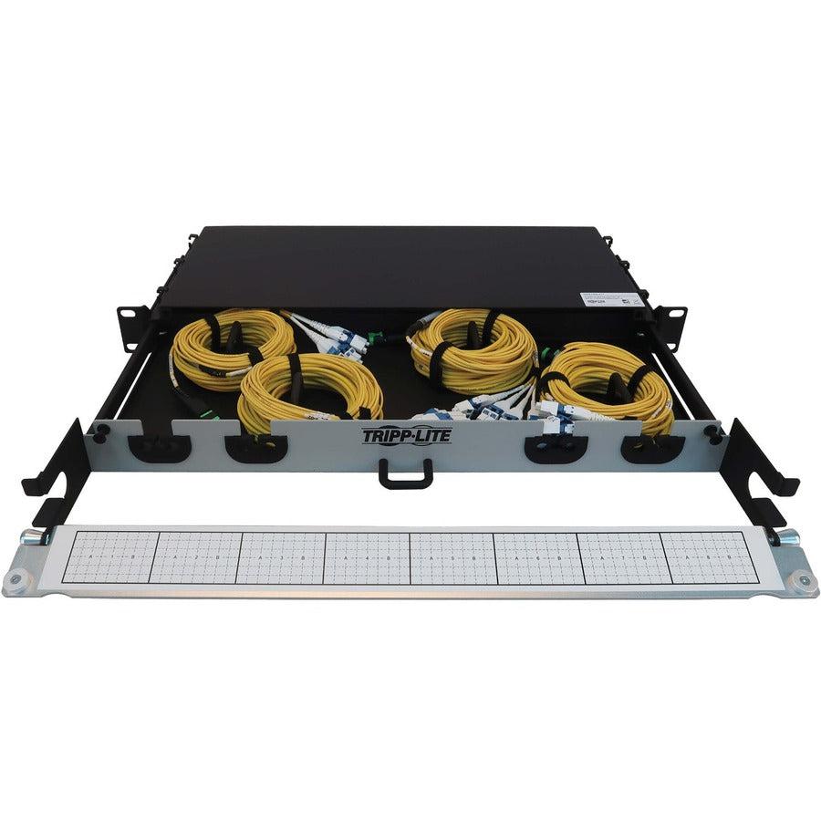 Tripp Lite Preloaded Fiber Panel, 1U - 4X (12F Mtp/Mpo-Apc To 4X Lc Duplex F/M) 8F Trunk Cables, Os2 Singlemode, 10 M (32.8 Ft.)