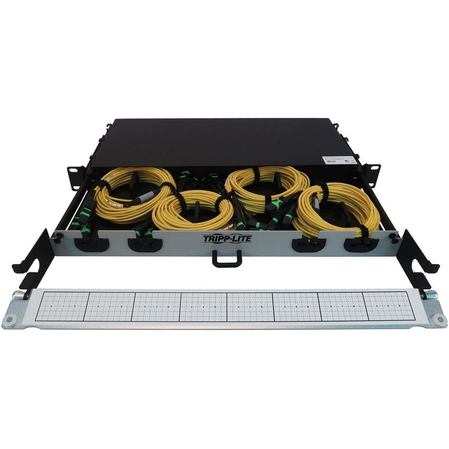 Tripp Lite Preloaded Fiber Panel, 1U - 4X (3X8F Mtp/Mpo-Apc F/F) 24F Trunk Cables, Os2 Singlemode, 10 M (32.8 Ft.)