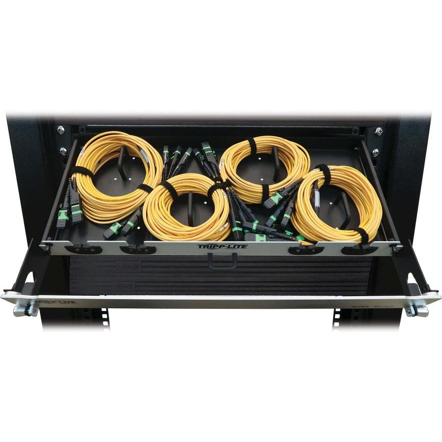 Tripp Lite Preloaded Fiber Panel, 1U - 4X (3X8F Mtp/Mpo-Apc F/F) 24F Trunk Cables, Os2 Singlemode, 10 M (32.8 Ft.)
