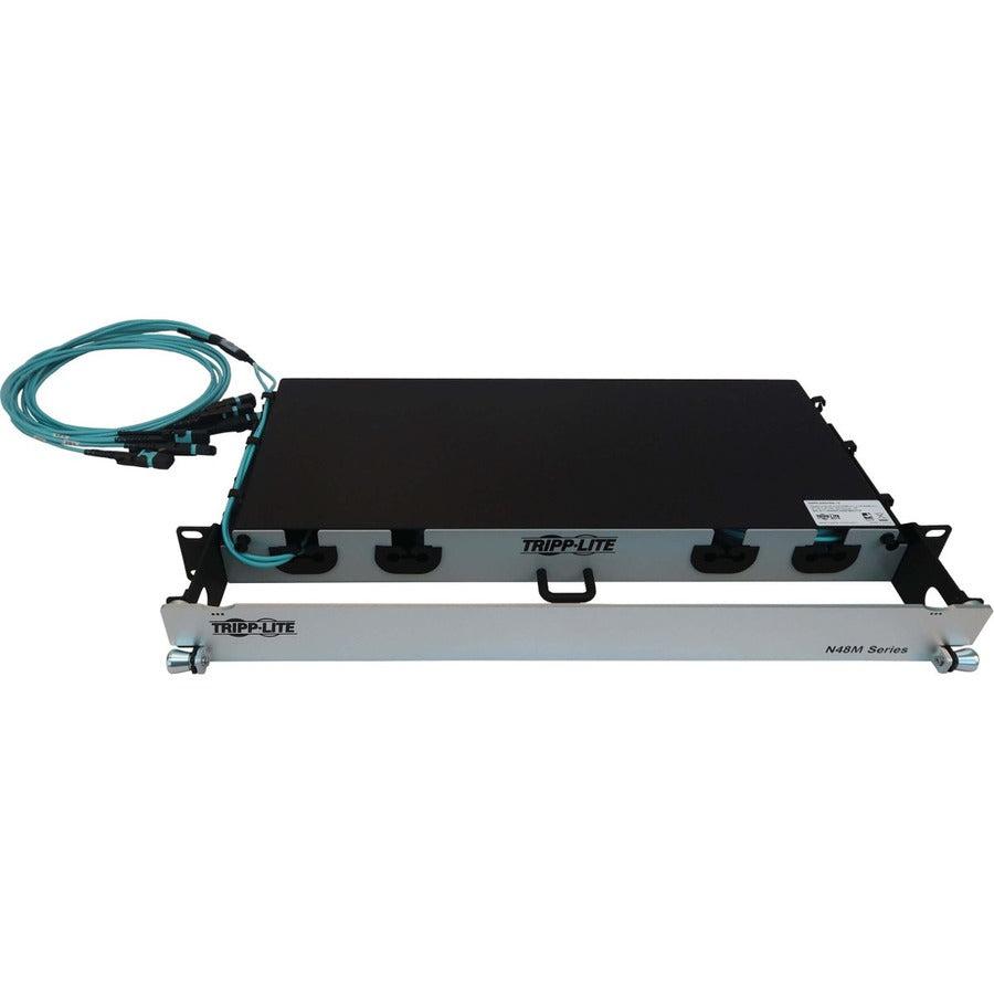 Tripp Lite Preloaded Fiber Panel, 1U - 4X (3X8F Mtp/Mpo-Pc F/F) 24F Trunk Cables, Om4 Multimode, 10 M (32.8 Ft.)