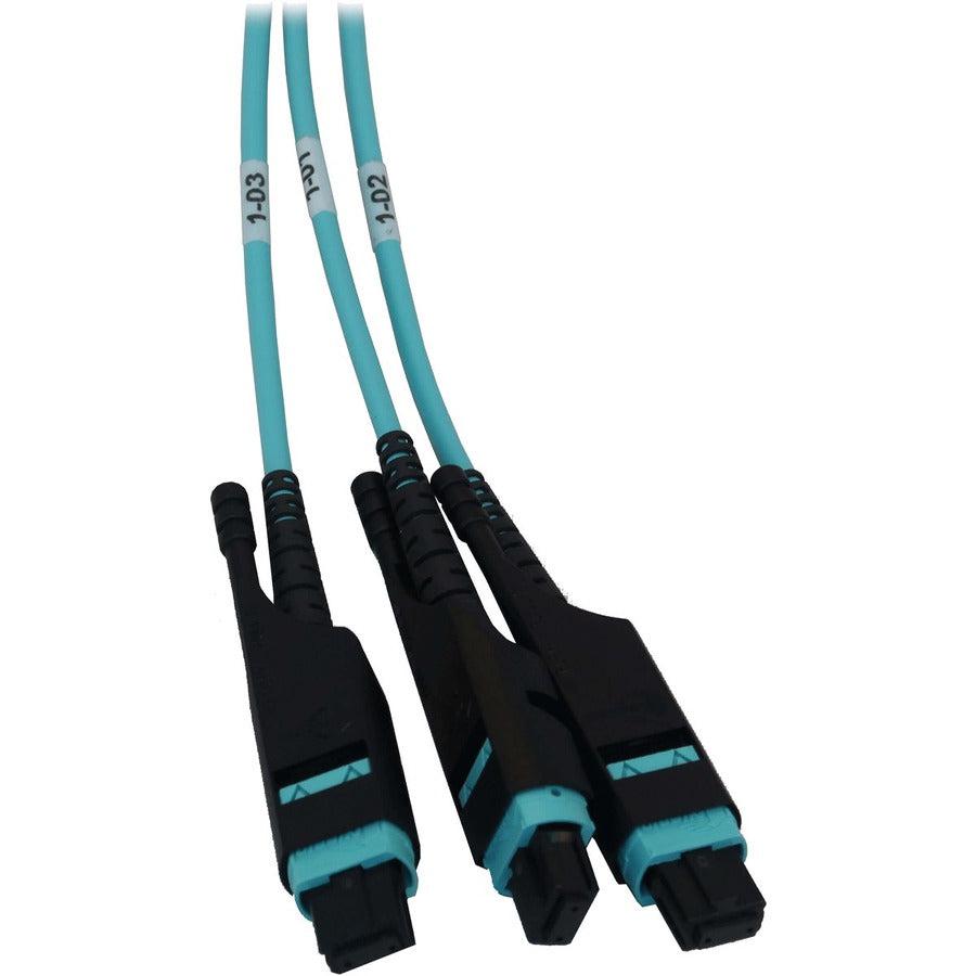 Tripp Lite Preloaded Fiber Panel, 1U - 4X (3X8F Mtp/Mpo-Pc F/F) 24F Trunk Cables, Om4 Multimode, 10 M (32.8 Ft.)