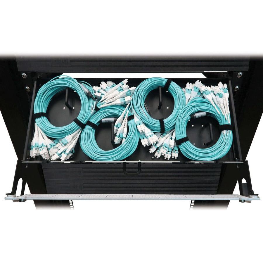 Tripp Lite Preloaded Fiber Panel, 1U - 4X (8X Lc/Lc Duplex M/M) 16F Trunk Cables, Om4 Multimode, 10 M (32.8 Ft.)