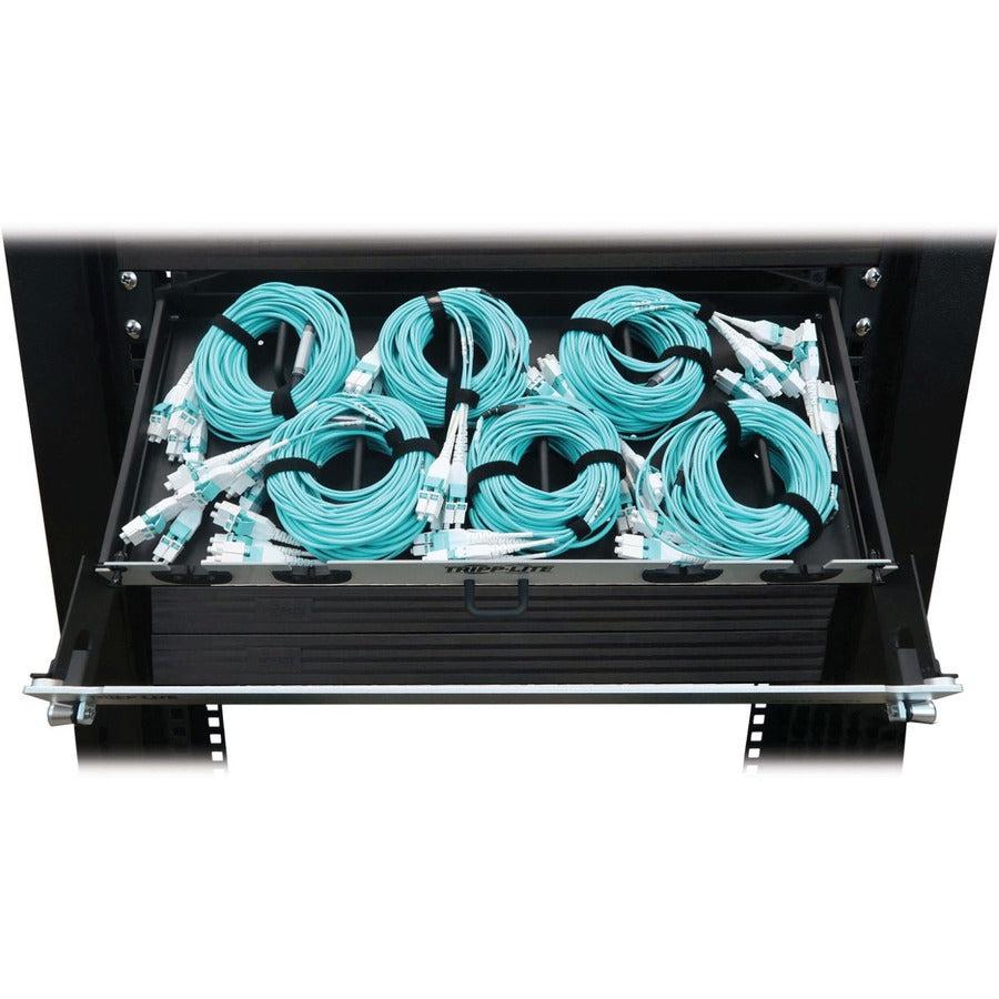 Tripp Lite Preloaded Fiber Panel, 1U - 6X (4X Lc/Lc Duplex M/M) 8F Trunk Cables, Om4 Multimode, 10 M (32.8 Ft.)