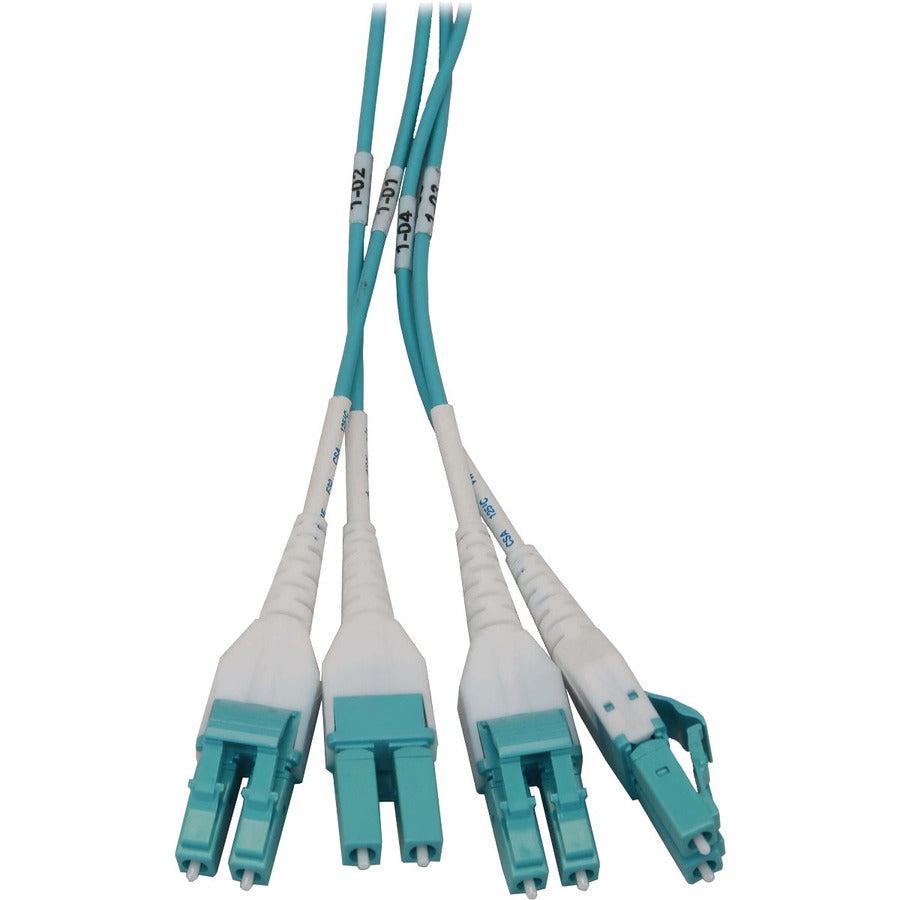 Tripp Lite Preloaded Fiber Panel, 1U - 6X (4X Lc/Lc Duplex M/M) 8F Trunk Cables, Om4 Multimode, 10 M (32.8 Ft.)
