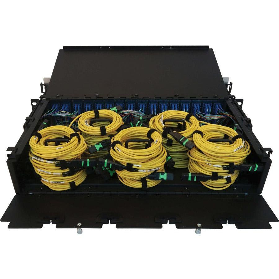 Tripp Lite Preloaded Fiber Patch Panel, 2U - 32X (12F Mtp/Mpo-Apc To 4X Lc Duplex F/F) 8F Trunk Cables, Os2 Singlemode, 3 M (9.8 Ft.)