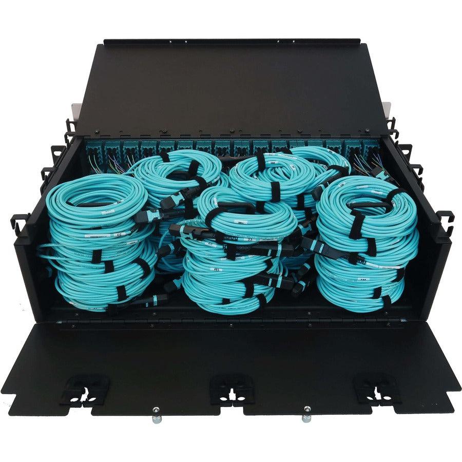 Tripp Lite Preloaded Fiber Patch Panel, 3U - 48X (12F Mtp/Mpo-Pc To 4X Lc Duplex F/F) 8F Trunk Cables, Om4 Multimode, 5 M (16.4 Ft.)