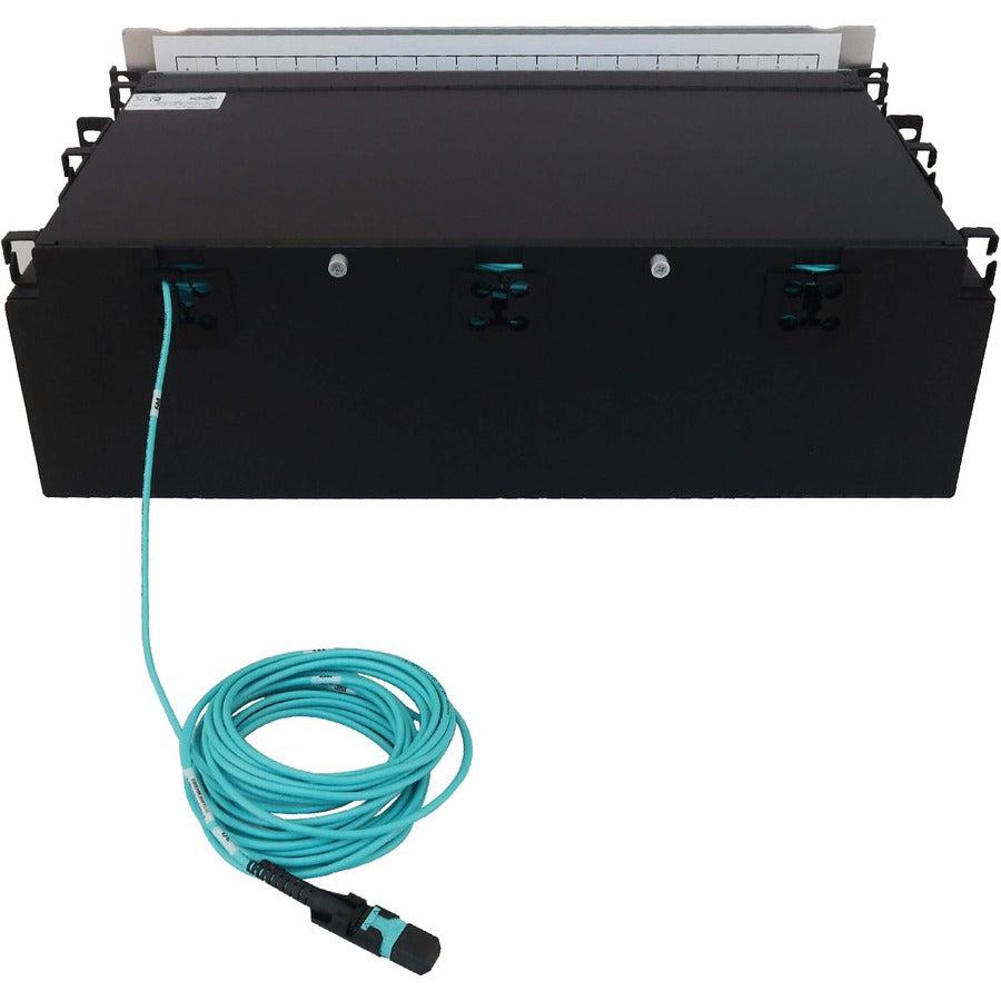 Tripp Lite Preloaded Fiber Patch Panel, 3U - 48X (12F Mtp/Mpo-Pc To 4X Lc Duplex F/F) 8F Trunk Cables, Om4 Multimode, 5 M (16.4 Ft.)