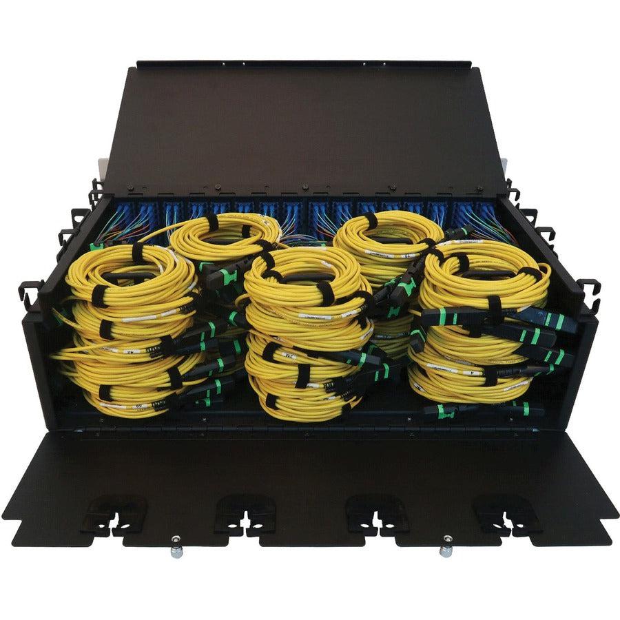 Tripp Lite Preloaded Fiber Patch Panel, 3U - 64X (12F Mtp/Mpo-Apc To 4X Lc Duplex F/F) 8F Trunk Cables, Os2 Singlemode, 3 M (9.8 Ft.)
