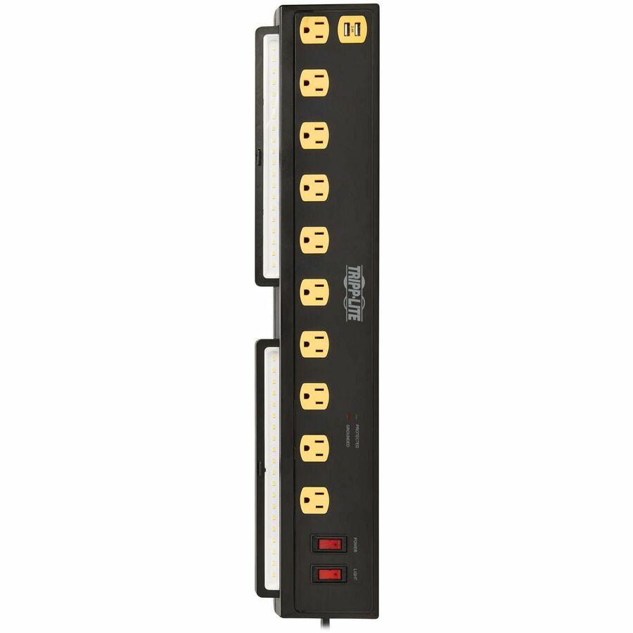 Tripp Lite Protect It! 10-Outlet Surge Protector with Swivel Light Bars - 5-15R Outlets,