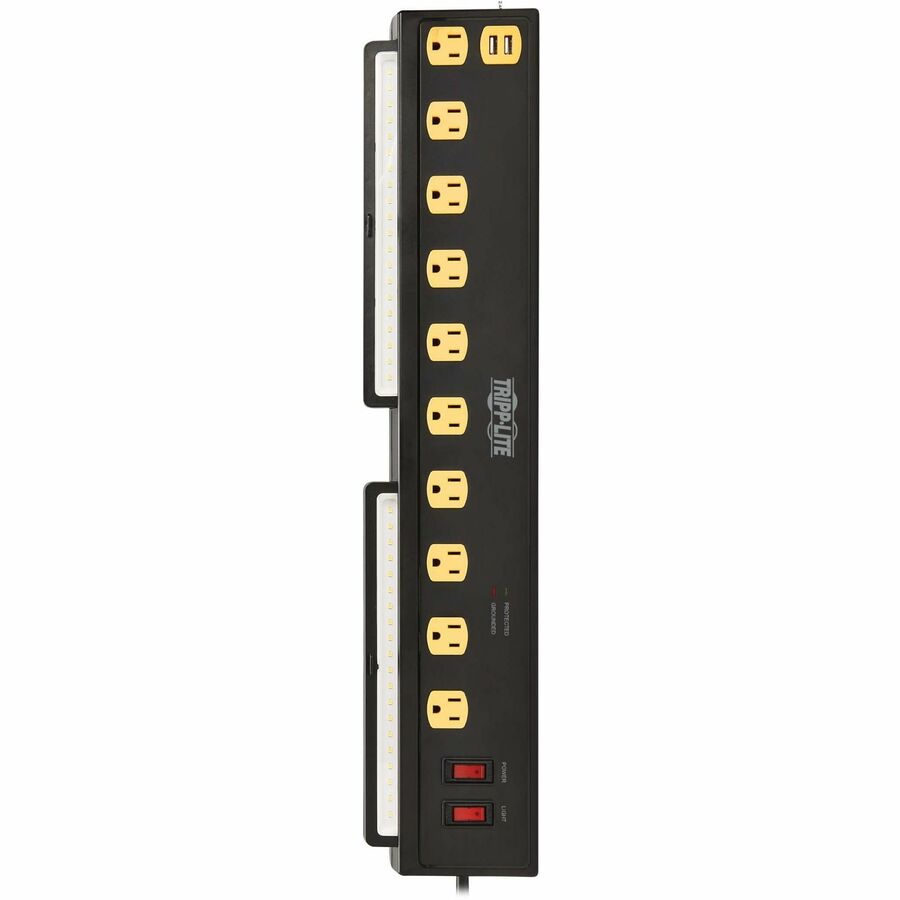 Tripp Lite Protect It! 10-Outlet Surge Protector with Swivel Light Bars - 5-15R Outlets,