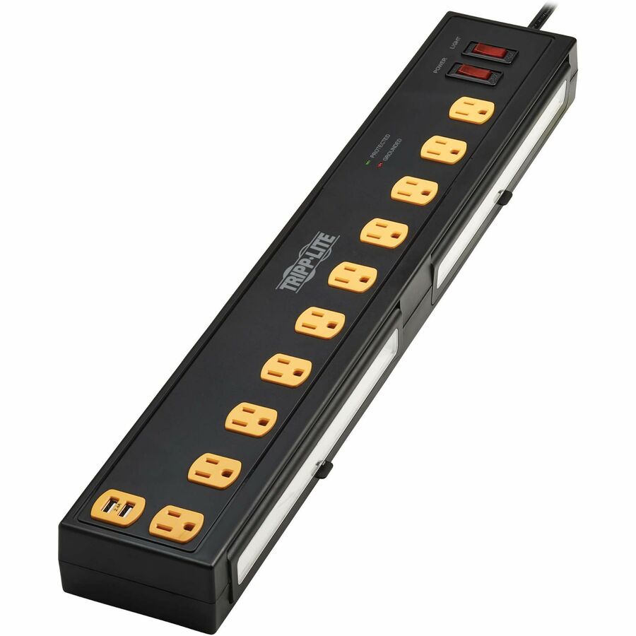 Tripp Lite Protect It! 10-Outlet Surge Protector with Swivel Light Bars - 5-15R Outlets,