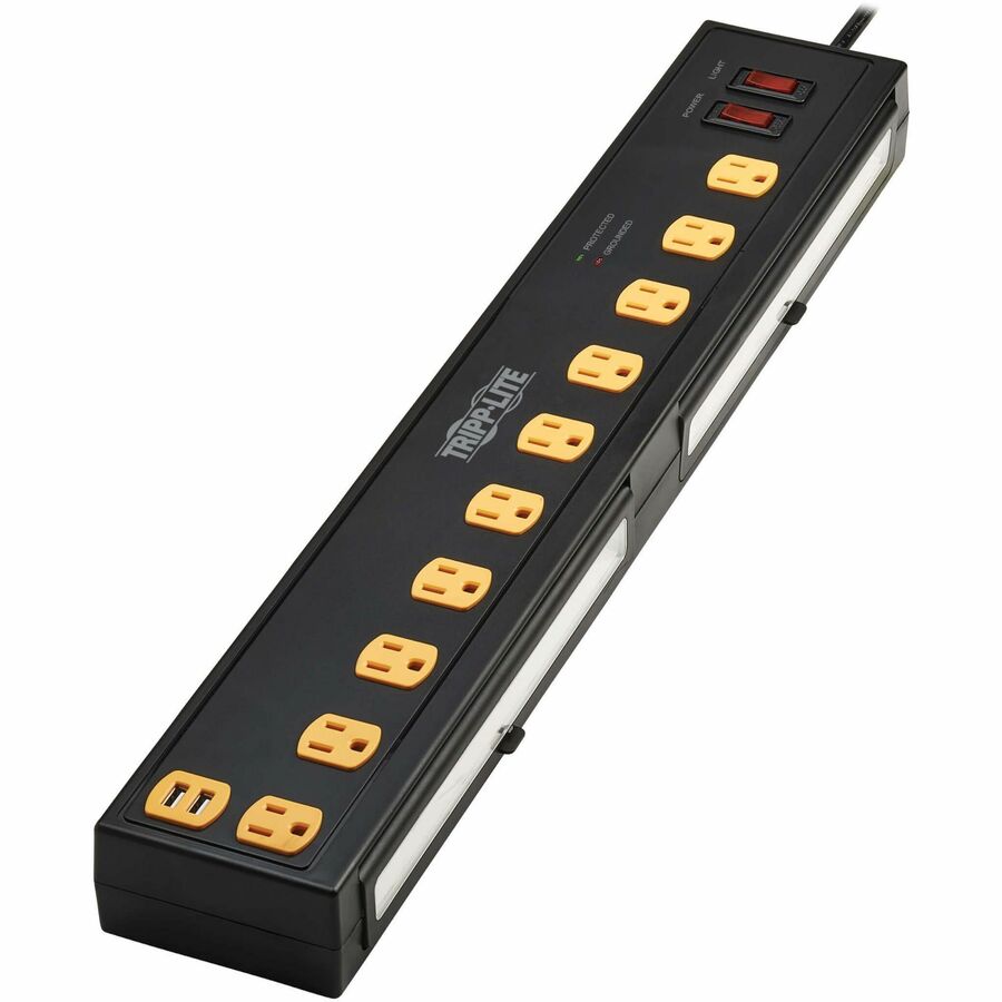 Tripp Lite Protect It! 10-Outlet Surge Protector with Swivel Light Bars - 5-15R Outlets,