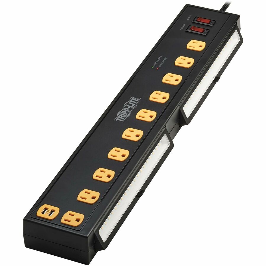 Tripp Lite Protect It! 10-Outlet Surge Protector with Swivel Light Bars - 5-15R Outlets,