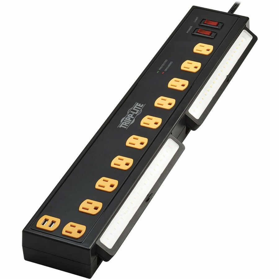 Tripp Lite Protect It! 10-Outlet Surge Protector with Swivel Light Bars - 5-15R Outlets,