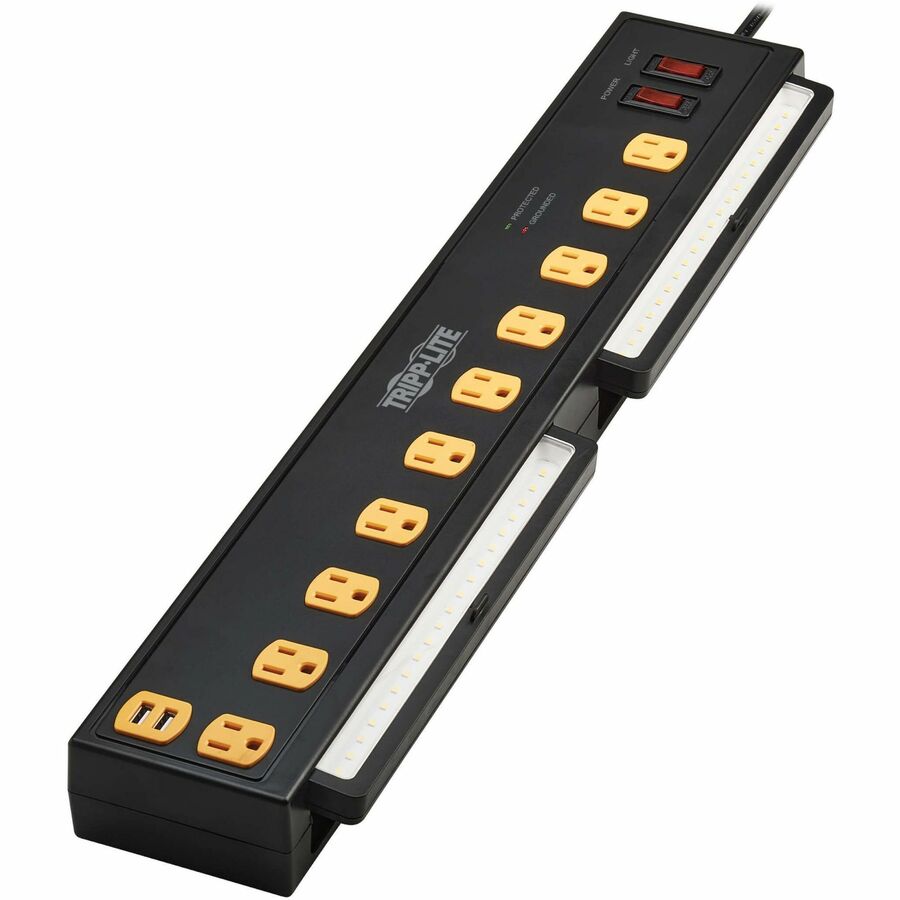 Tripp Lite Protect It! 10-Outlet Surge Protector with Swivel Light Bars - 5-15R Outlets,
