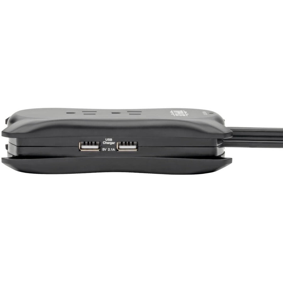 Tripp Lite Protect It! 3-Outlet Travel-Size Surge Protector, 18-In. Cord, 1050 Joules, 2-Usb Charging Ports