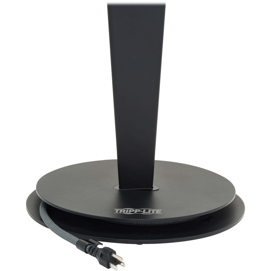 Tripp Lite Safe-IT 5-Port Mobile Power Tower and USB Charging Station - USB-C 60W, 4x USB-A, 6x 5-15R, Wireless Charging, 1000 Joules, 10 ft. Cord, Antimicrobial Protection