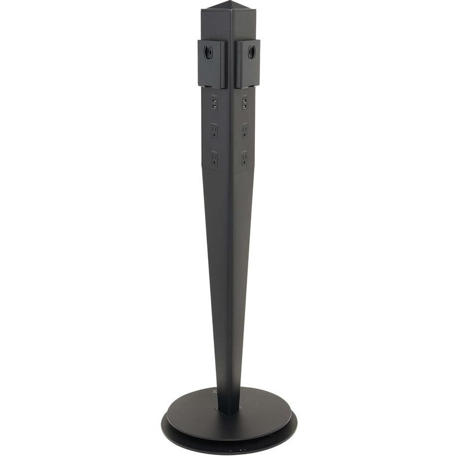 Tripp Lite Safe-IT 5-Port Mobile Power Tower and USB Charging Station - USB-C 60W, 4x USB-A, 6x 5-15R, Wireless Charging, 1000 Joules, 10 ft. Cord, Antimicrobial Protection