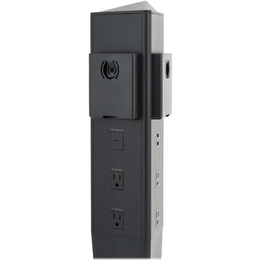 Tripp Lite Safe-IT 5-Port Mobile Power Tower and USB Charging Station - USB-C 60W, 4x USB-A, 6x 5-15R, Wireless Charging, 1000 Joules, 10 ft. Cord, Antimicrobial Protection