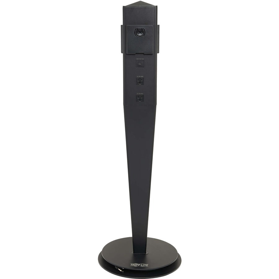 Tripp Lite Safe-IT 5-Port Mobile Power Tower and USB Charging Station - USB-C 60W, 4x USB-A, 6x 5-15R, Wireless Charging, 1000 Joules, 10 ft. Cord, Antimicrobial Protection