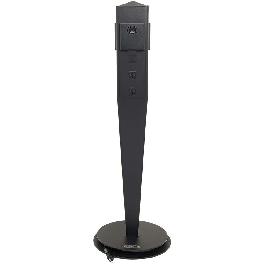 Tripp Lite Safe-IT 5-Port Mobile Power Tower and USB Charging Station - USB-C 60W, 4x USB-A, 6x 5-15R, Wireless Charging, 1000 Joules, 10 ft. Cord, Antimicrobial Protection