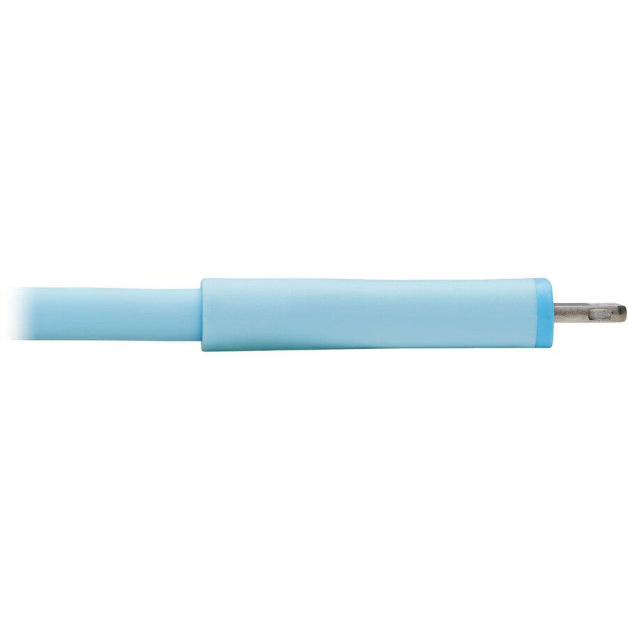 Tripp Lite Safe-IT USB-A to Lightning Sync/Charge Antibacterial Cable (M/M), Ultra Flexible, MFi Certified, Light Blue, 6 ft. (1.83 m)