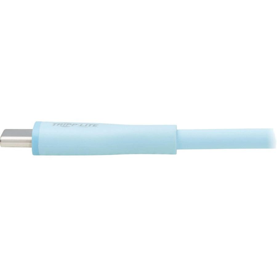 Tripp Lite Safe-IT USB-C Antibacterial Cable, USB 2.0, Ultra Flexible (M/M), Light Blue, 6 ft. (1.83 m)