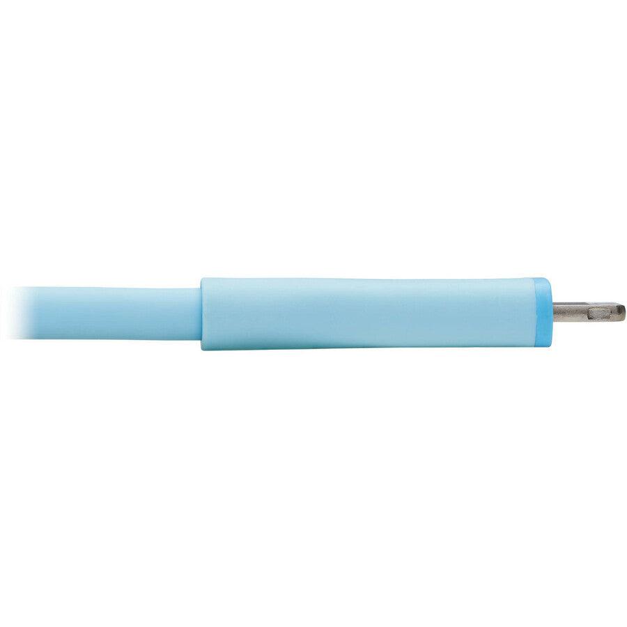 Tripp Lite Safe-IT USB-C to Lightning Sync/Charge Antibacterial Cable, Ultra Flexible, MFi Certified - USB 2.0 (M/M), Light Blue, 3 ft. (0.91 m)