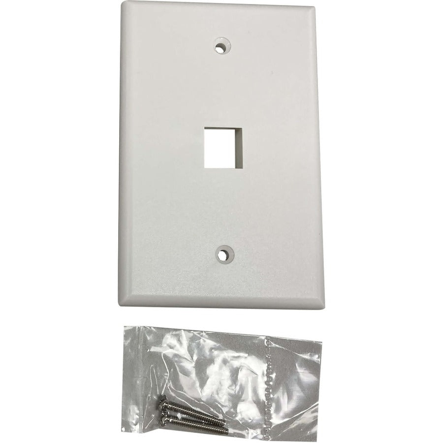 Tripp Lite Safe-It 1-Port Single-Gang Keystone Wall Plate, Antibacterial, Ivory Matte, Taa