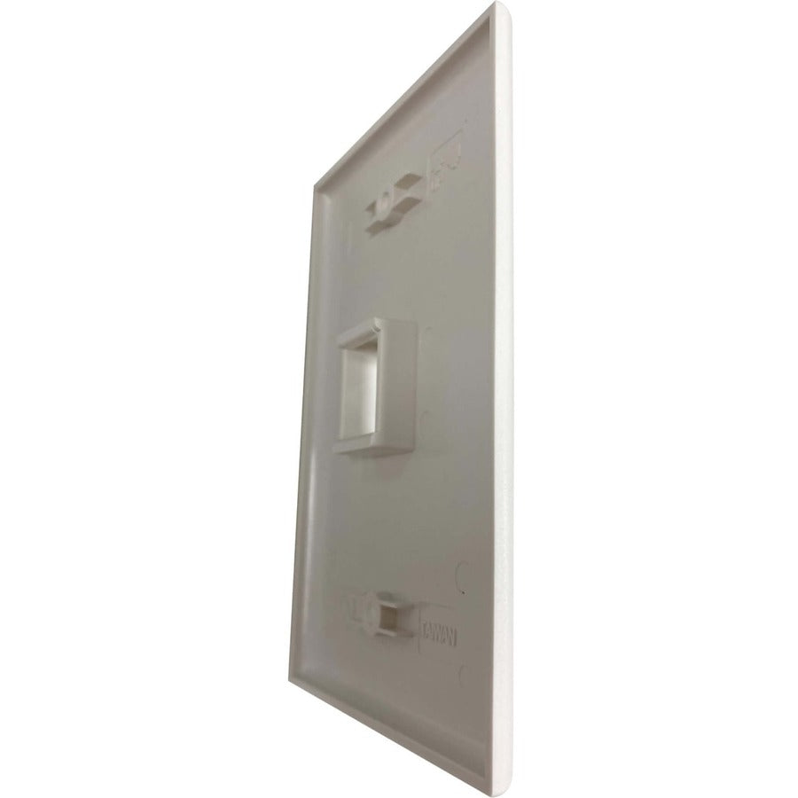 Tripp Lite Safe-It 1-Port Single-Gang Keystone Wall Plate, Antibacterial, Ivory Matte, Taa