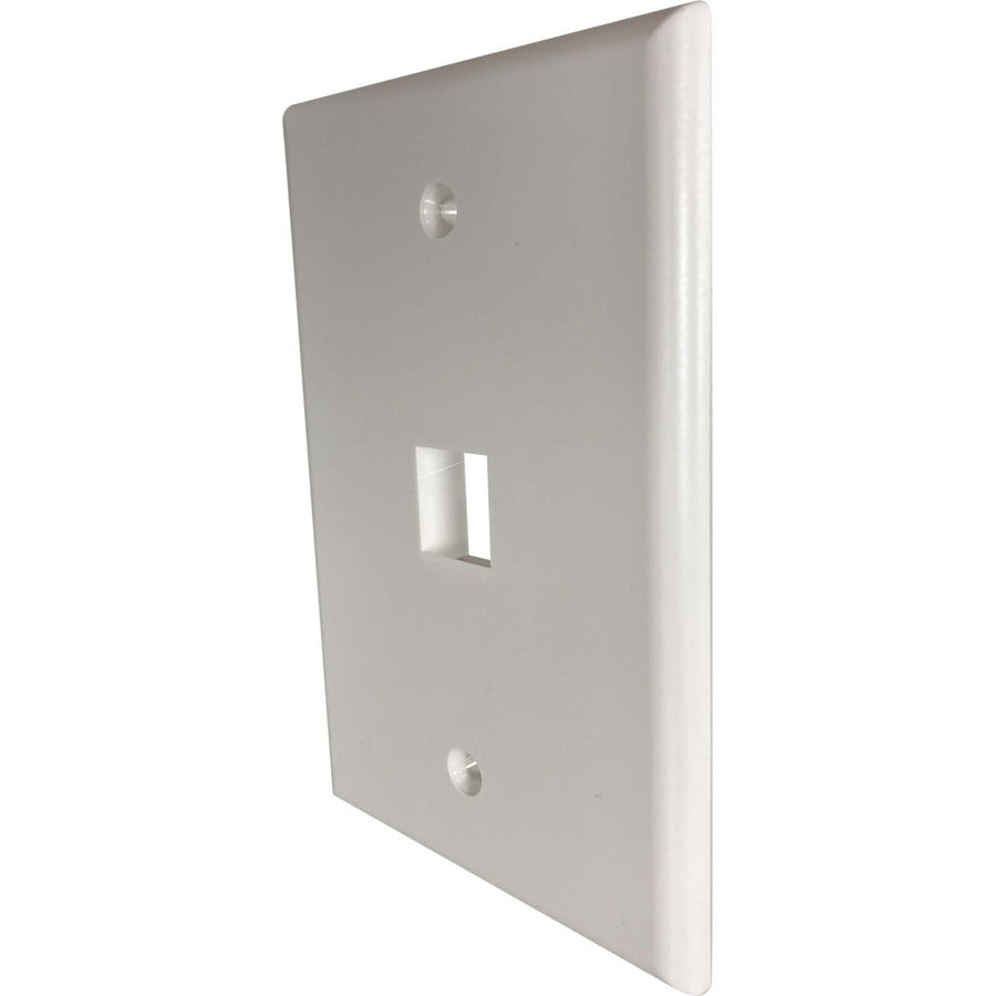 Tripp Lite Safe-It 1-Port Single-Gang Keystone Wall Plate, Antibacterial, Ivory Matte, Taa