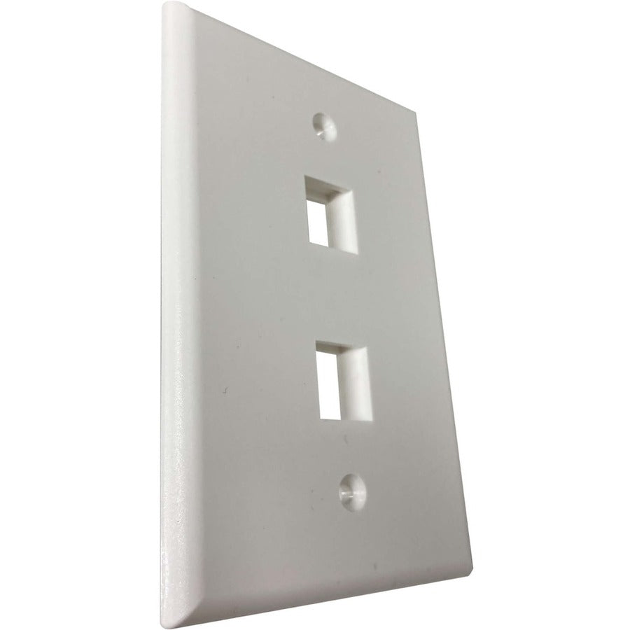 Tripp Lite Safe-It 2-Port Single-Gang Keystone Wall Plate, Antibacterial, Ivory Matte, Taa