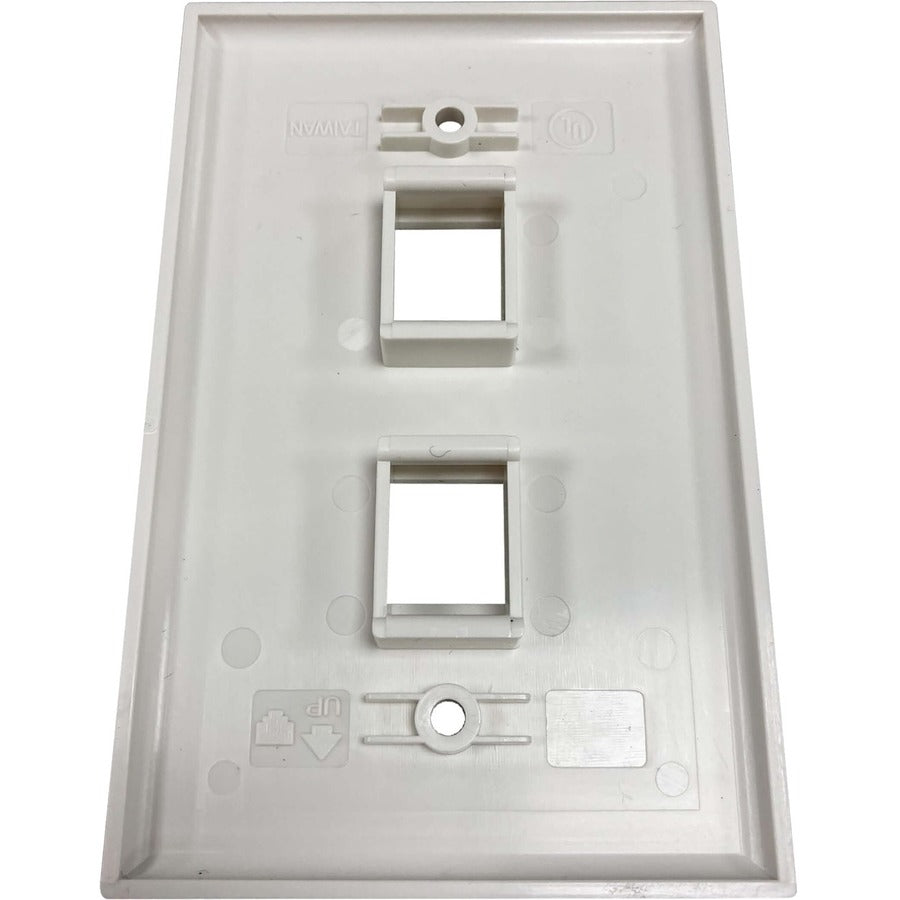 Tripp Lite Safe-It 2-Port Single-Gang Keystone Wall Plate, Antibacterial, Ivory Matte, Taa