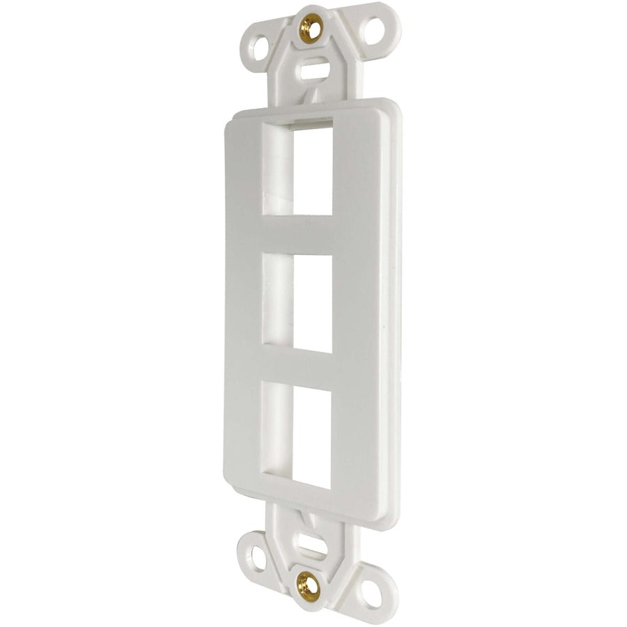 Tripp Lite Safe-It 3-Port Antibacterial Wall-Mount Insert, Decora Style, Vertical, Ivory, Taa