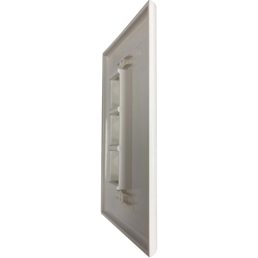 Tripp Lite Safe-It 3-Port Single-Gang Keystone Wall Plate, Antibacterial, Ivory Matte, Taa