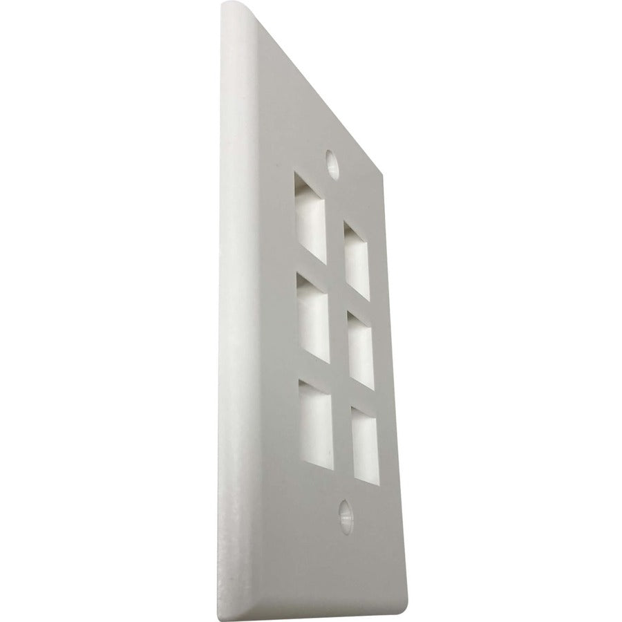 Tripp Lite Safe-It 6-Port Single-Gang Keystone Wall Plate, Antibacterial, Ivory Matte, Taa